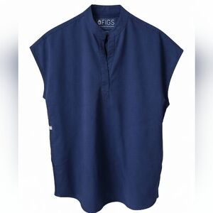 FIGS Rafaela Oversized Scrub Tops for Women — Mandarin Collar, 3 Pickets,